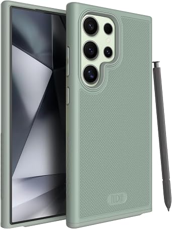 TUDIA MergeGrip Phone Case for Samsung Galaxy S24 Ultra 2024 - Dual Layer, Shockproof, Military Grade, Non-Slip, Heavy Duty & Tough Protector Cover Protective Phone Case - Green Lily