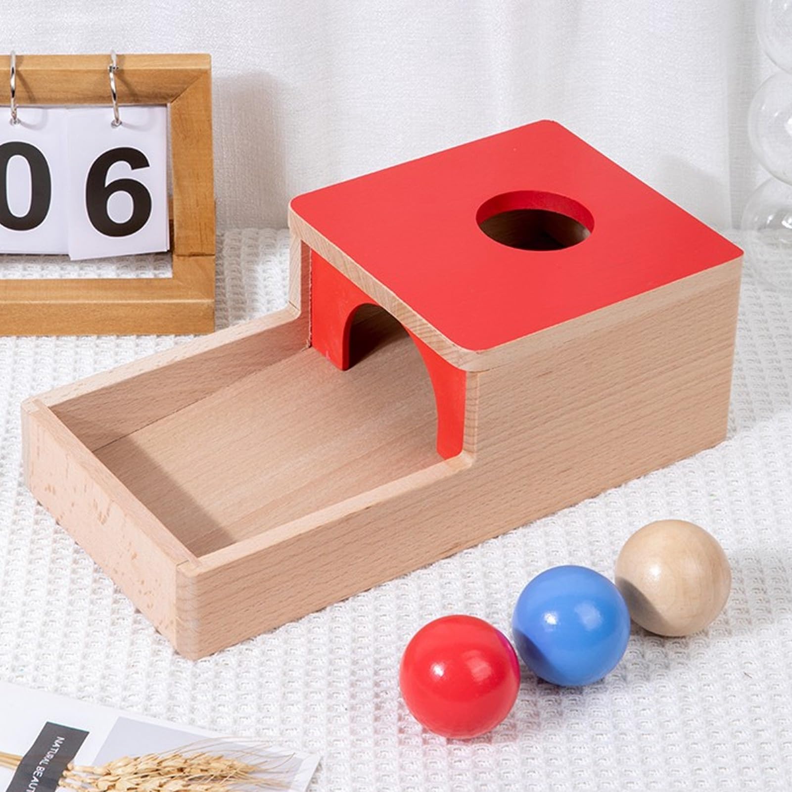 Kit da Gioco in Legno Giocattolo Educativo per la Selezione dei Colori per i più Piccoli, Tavola Quadrangolare e Kit da Gioco per la Raccolta delle Carote, Legno di Faggio Sicuro, per i