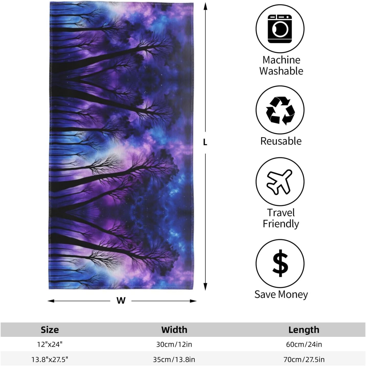 Starry Night Sky Deep Print Hand Towels for Kitchen, Decorative Bathroom Towels Decor Farmhouse Cute for Men Women Gifts