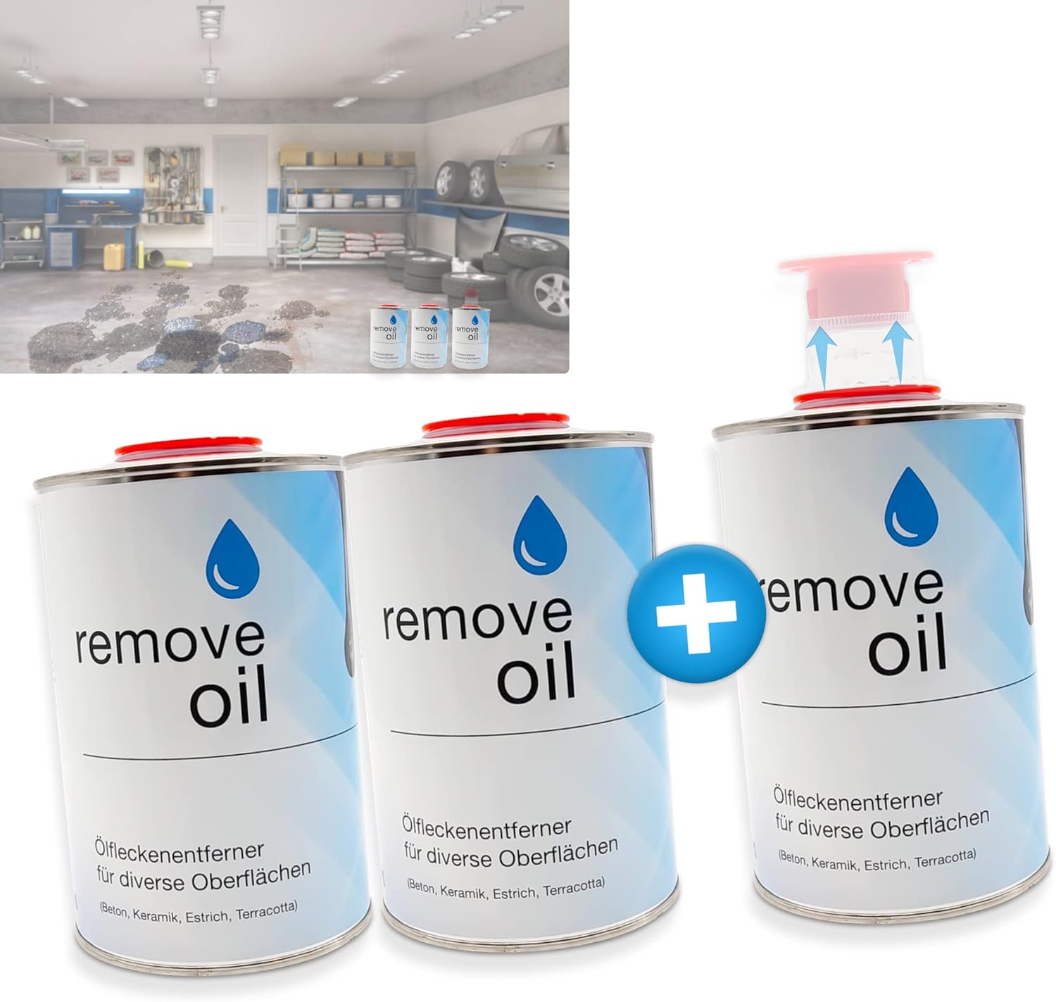 3er Set SOLUTIONAR® Ölfleckentferner remove oil3 x 1000 ml Ölfleckenentferner für