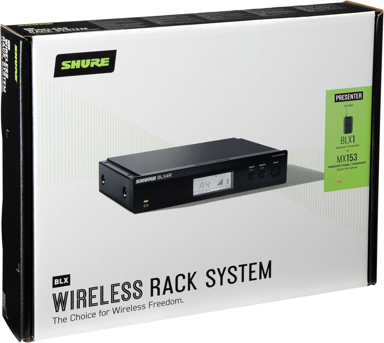 Shure BLX14R/MX53 Wireless Microphone System - 14-Hour Battery Life, 300 ft Range, UHF | MX153 Headset Mic, Single Channel Rack Mount Receiver | H11 Band (BLX14R/MX53-H11) - Image 2