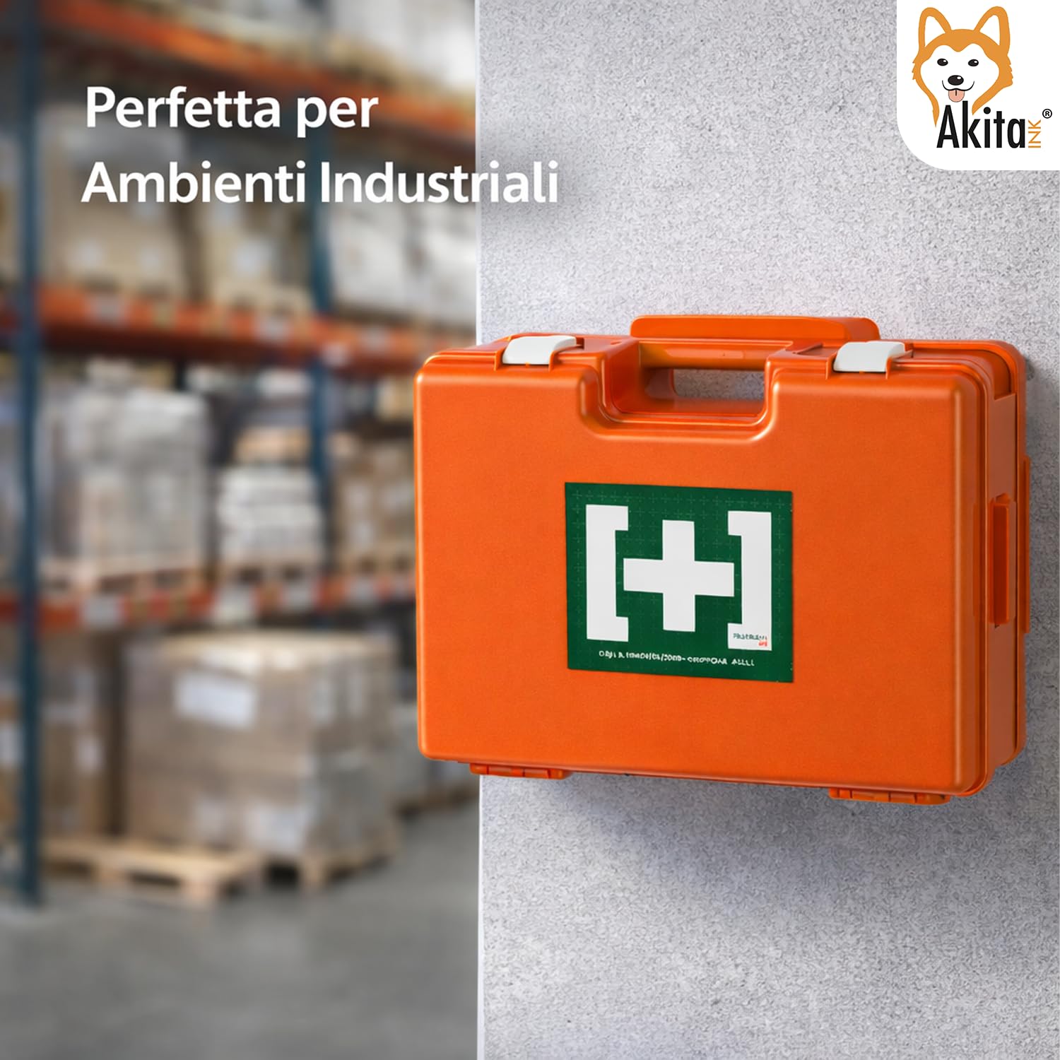 Akitaink Cassetta medica Aziendale, Kit Pronto Soccorso con Misuratore di Pressione, Staffa di primo soccorso: Conforme DM 388 Allegato 1 per Gruppi con 3 o più Lavoratori, Made in Italy
