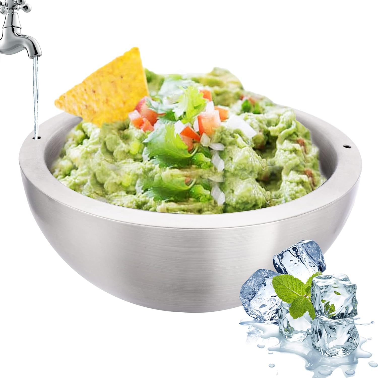 Dip Chiller Bowl - Large 18oz - Durable Stainless Steel - Ice Cold & Boiling HOT - Ice Chilled Serving Cooler Set for Beverages, Party, Bar, Salsa, Salad, Food-image-43