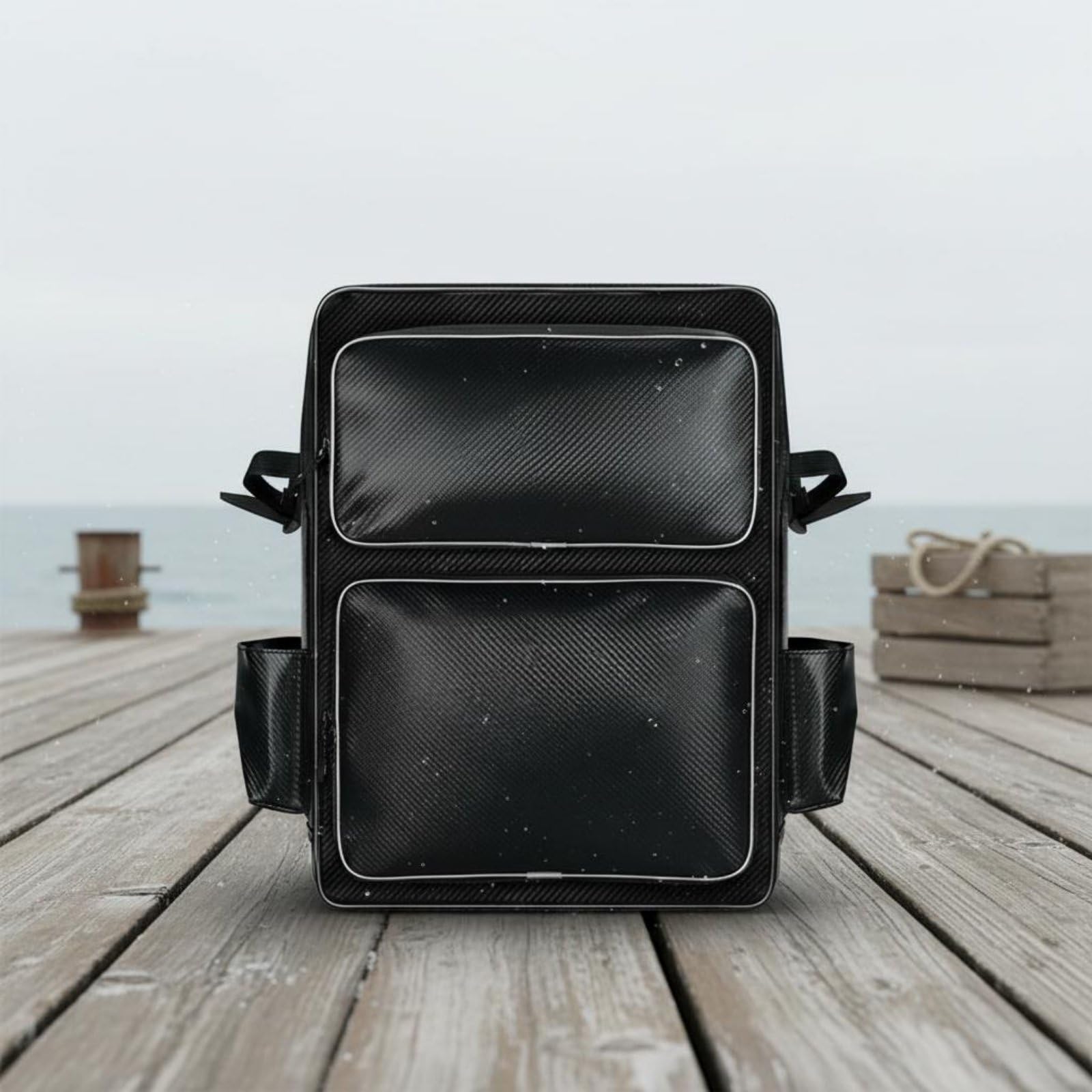 Perfeclan Bolsa para Silla de Pesca Mochila de Carga Estuche Plegable para Silla Bolso Organizador de Herramientas y Señuelos en Oxford y PU Adecuada para Pesca, 71 41 19cm