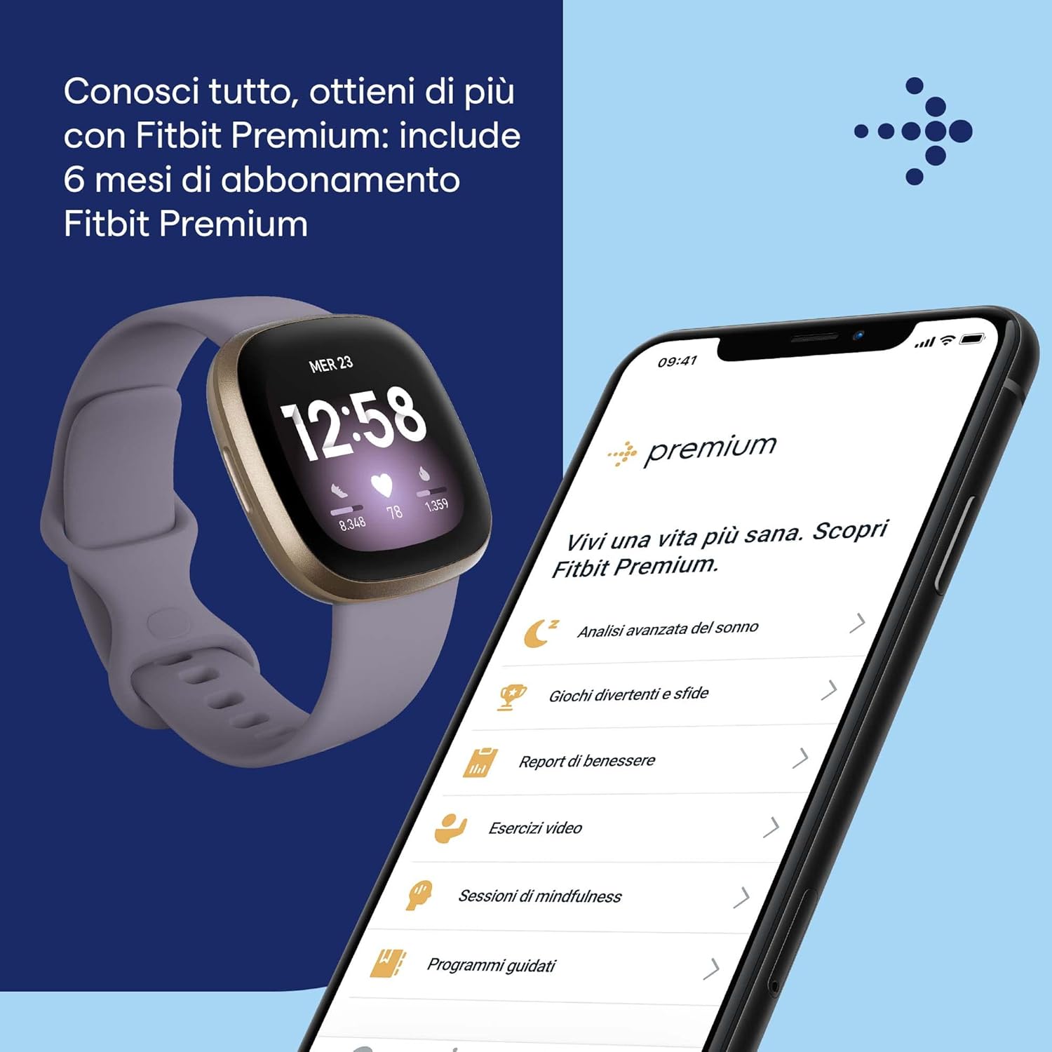 Fitbit Versa 3 - Smartwatch per benessere e forma fisica con 6 mesi di abbonamento Premium inclusi, GPS integrato, Livello di Recupero Giornaliero e durata della batteria oltre 6 giorni Fitbit Versa 3 - Smartwatch per benessere e forma fisica con 6 mesi di abbonamento Premium inclusi, GPS integrato, Livello di Recupero Giornaliero e durata della batteria oltre 6 giorni