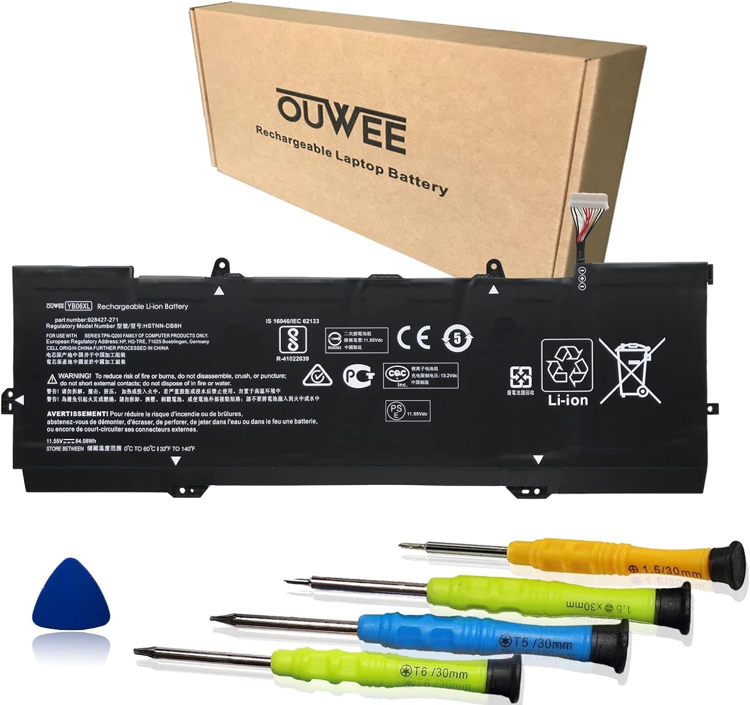 YB06XL 928427-271 926372-855 HSTNN-DB8H TPN-Q200 YB06084XL Laptop Batterij Compatibel met HP Spectre x360 Convertible 15-CH 15-CH0XX 15-CH002TX 15-CH011DX 15-CH010TX 15-CH034NG Series(11.55V 84.08Wh