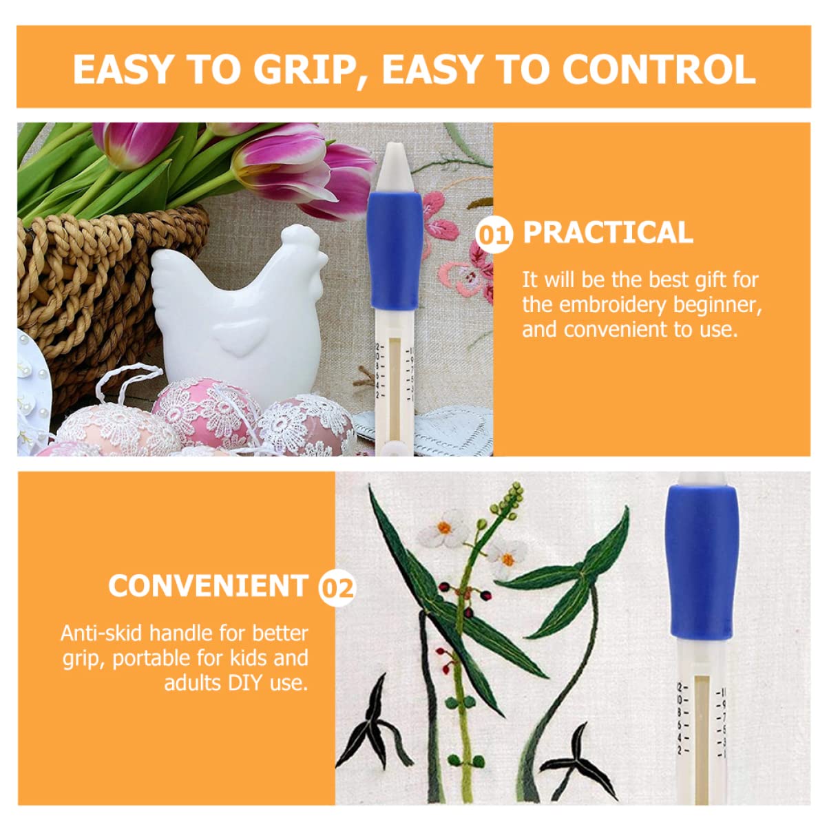 CIMAXIC 1Set Punch Needle Tools Ergonomic Embroidery Needles for Crafts Durable and Comfortable for Beginners and Skilled Users for Weaving and Sewing Projects