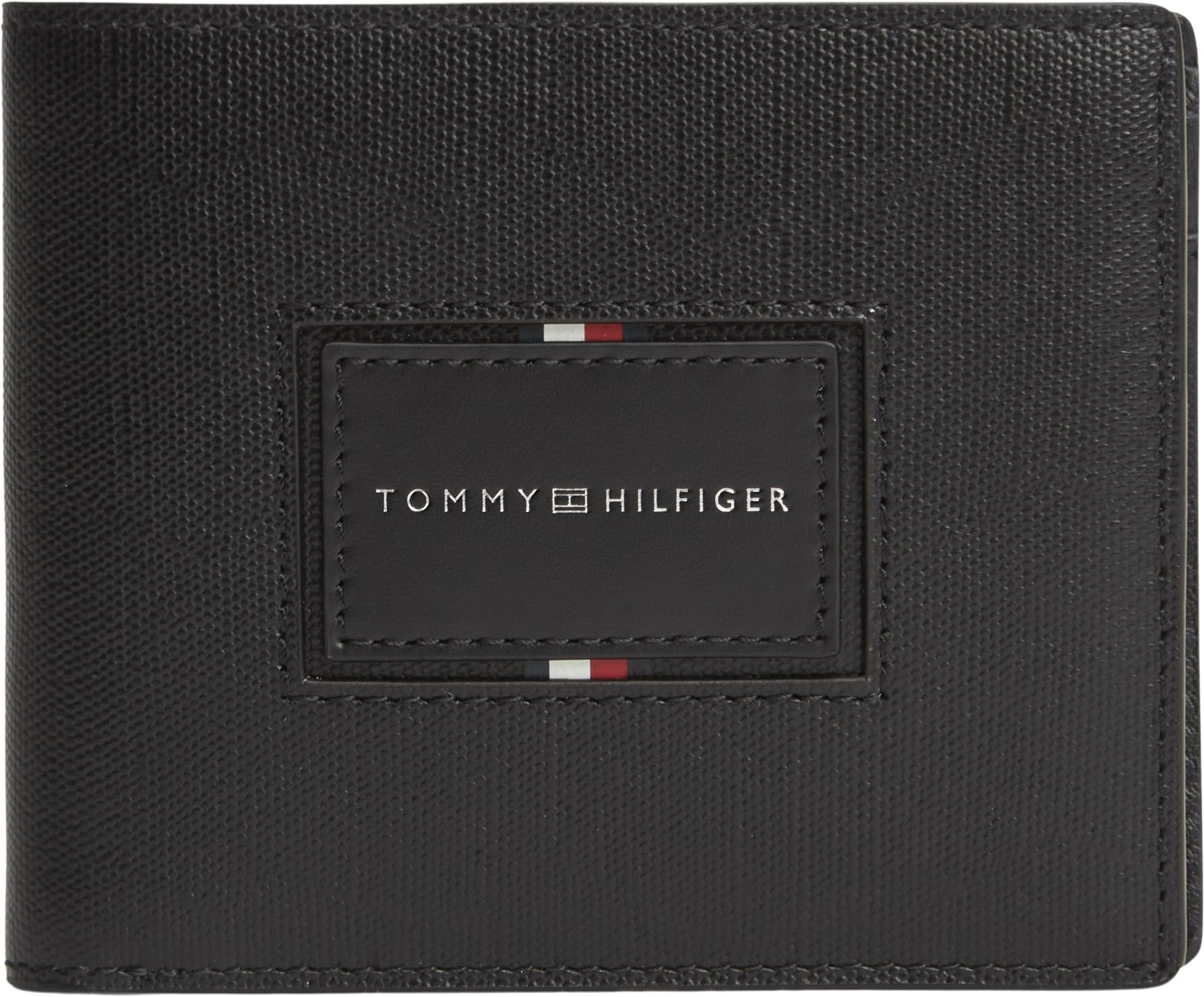 Tommy Hilfiger Men Th Foundation Cc and Coin AM0AM14506 Bifold Wallet, Black, One Size