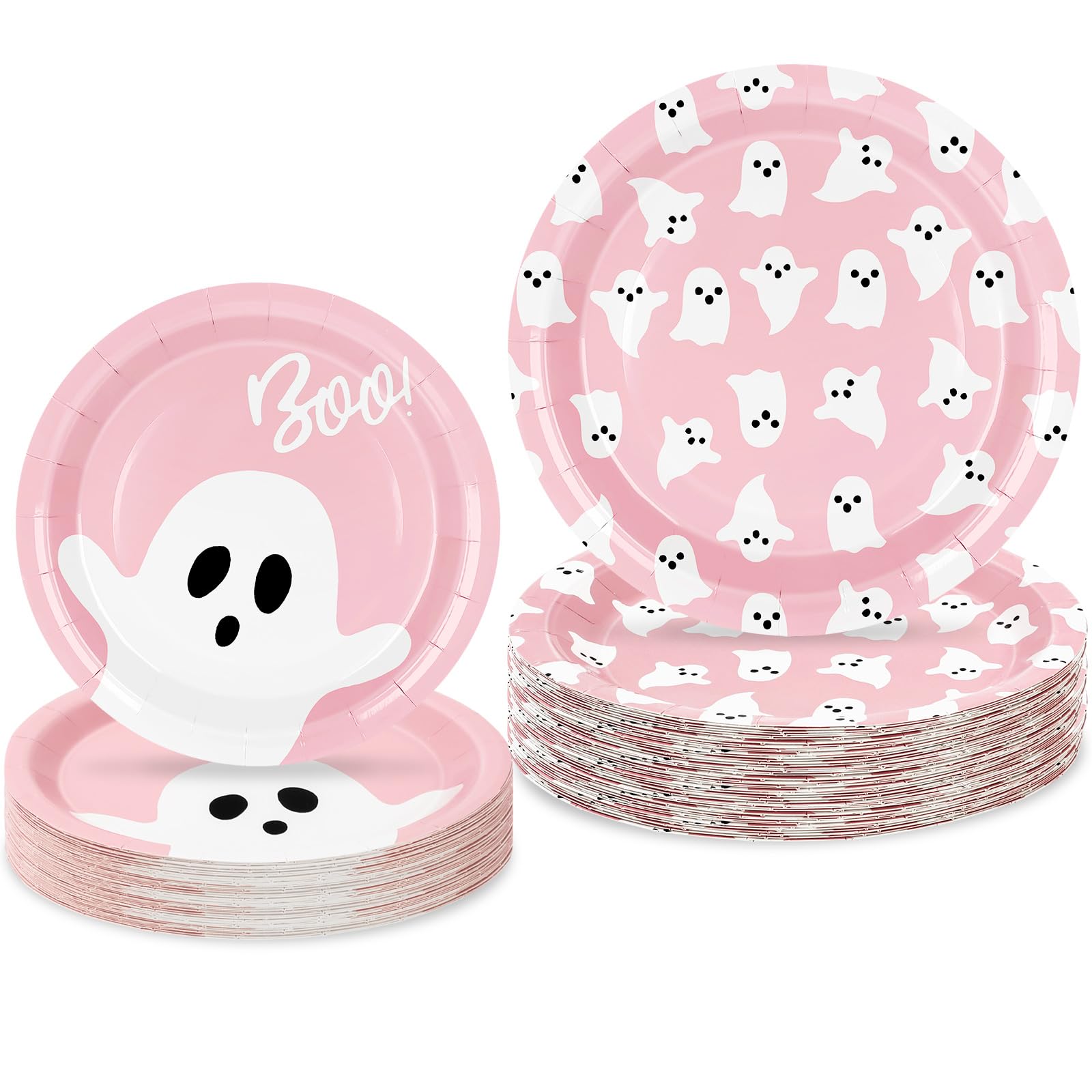 Amazon.com: JarThenaAMCS 48Pcs Halloween Paper Plates Pink Ghost