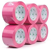 Vista 12 de BOMEI PACK Cinta de embalaje rosa de 3 pulgadas de ancho, 6 rollos de repuesto de cinta de envío rosa para embalaje, mudanza y almacenamiento, 2.4