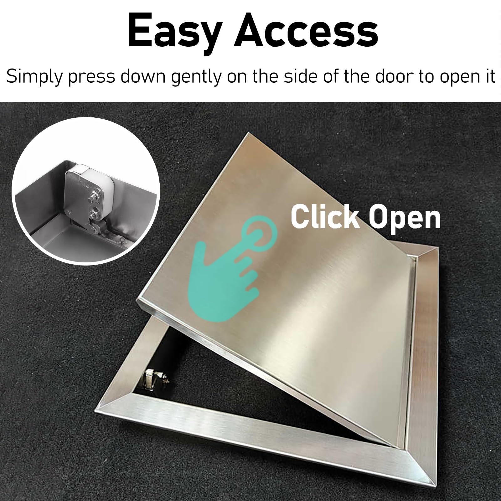 Puerta de acceso de acero inoxidable para medidor eléctrico, caja de orificios de ventilación, panel duradero para baño, cocina, isla de barbacoa al aire libre, diseño abatible