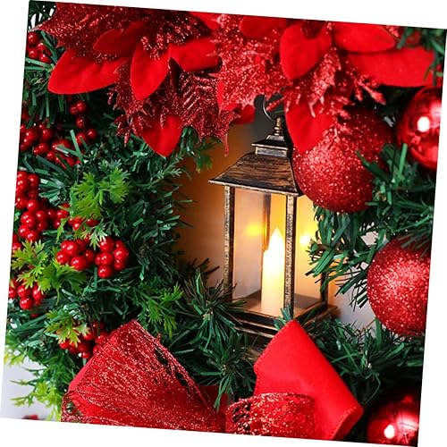 Miniatura 3 de IMIKEYA Guirnalda de luces de Navidad para decoración al aire libre, flores sintéticas, decoración de interiores y exteriores, coronas de pino de