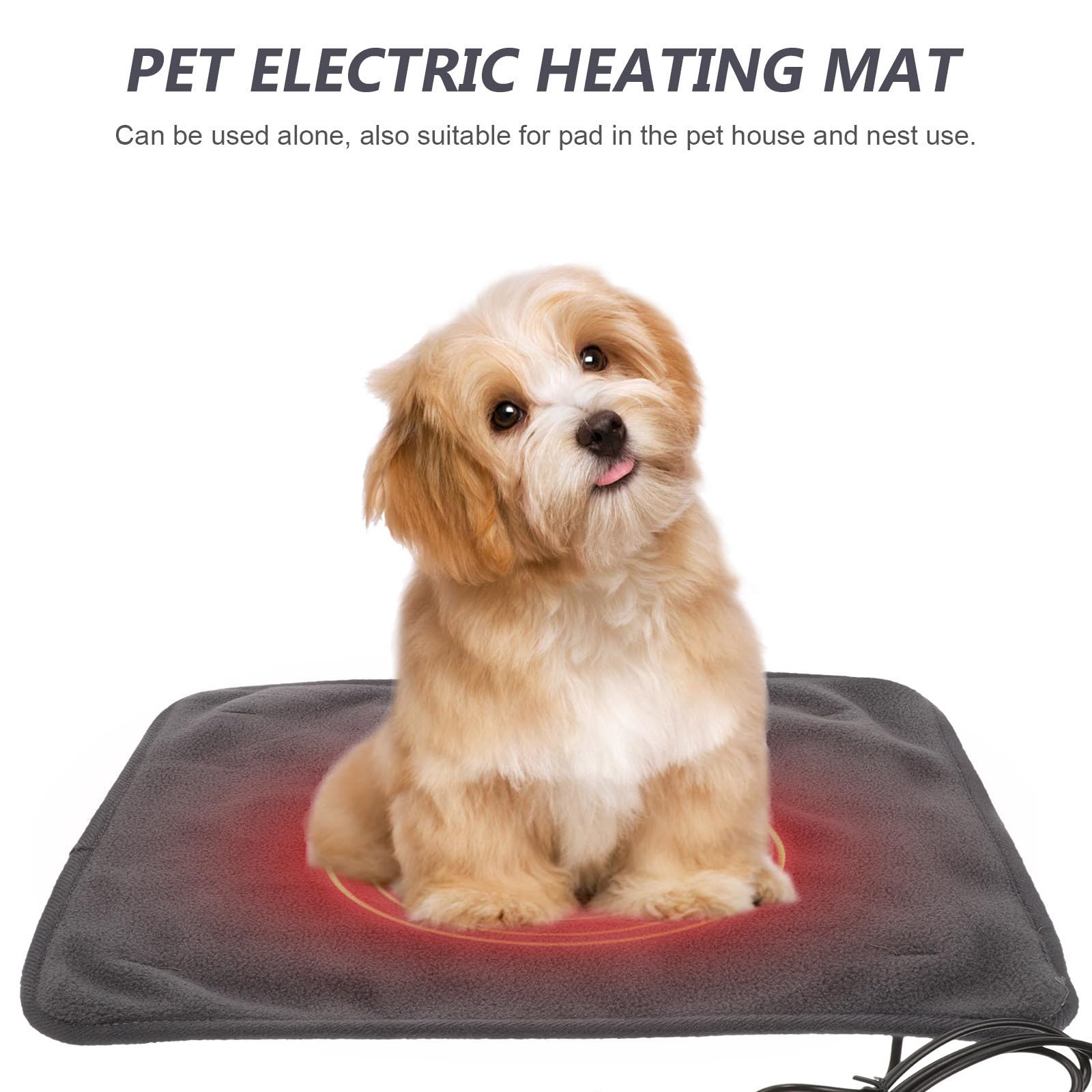 SHINEOFI Almohadilla Térmica USB para Mascotas Control de Temperatura, Manta de Poliéster para Gatos y Perros Que Retiene el Calor y Ofrece Calentamiento Seguro