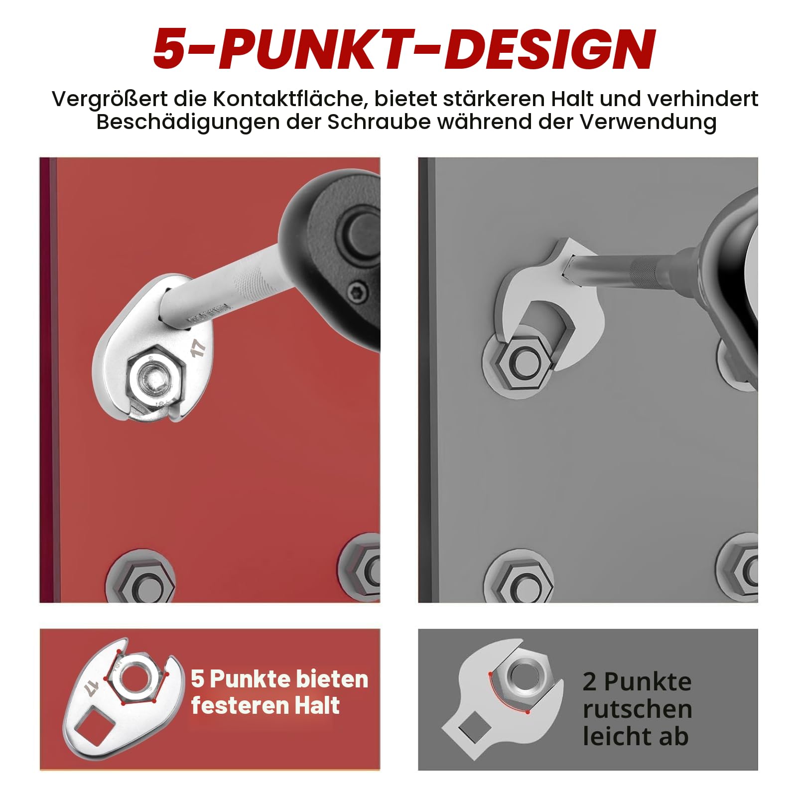 Casoman Hahnenfußschlüssel-Set, 3/8-Zoll-Antrieb, 8-24 mm, offenes Ende, metrisch, CR-MO, mit Adapter und Verlängerungsstangen, 18-teilig