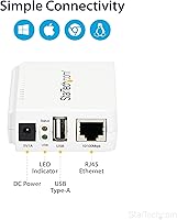 Vista 5 de StarTech.com StarTech.com - Servidor de impresión de red inalámbrico N USB 2.0 de 1 puerto, adaptador de servidor de impresora USB Ethernet