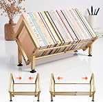 Adjustable Desktop Bookshelf for Desk Book Organizer, Tilting Tabletop Bookshelf in Office Home/Bedroom, Vinyl Record Storage Holder Book Rack for Magazine/CDs/Books/Vinyls Display