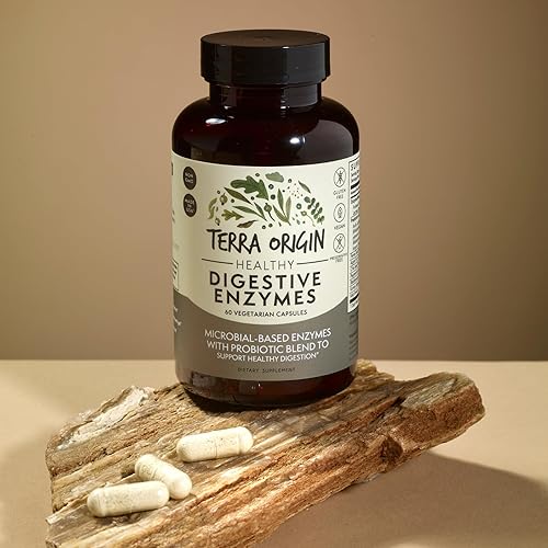Miniatura 2 de TERRA ORIGIN Enzimas digestivas con probióticos y prebióticos  60 cápsulas  Apoya la salud intestinal digestiva  Sin OMG, sin gluten, vegano  para