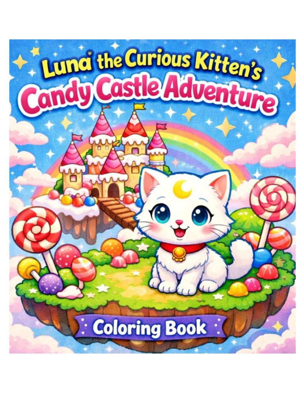 Luna The Curious Kitten's Candy Castle Adventure Coloring Book