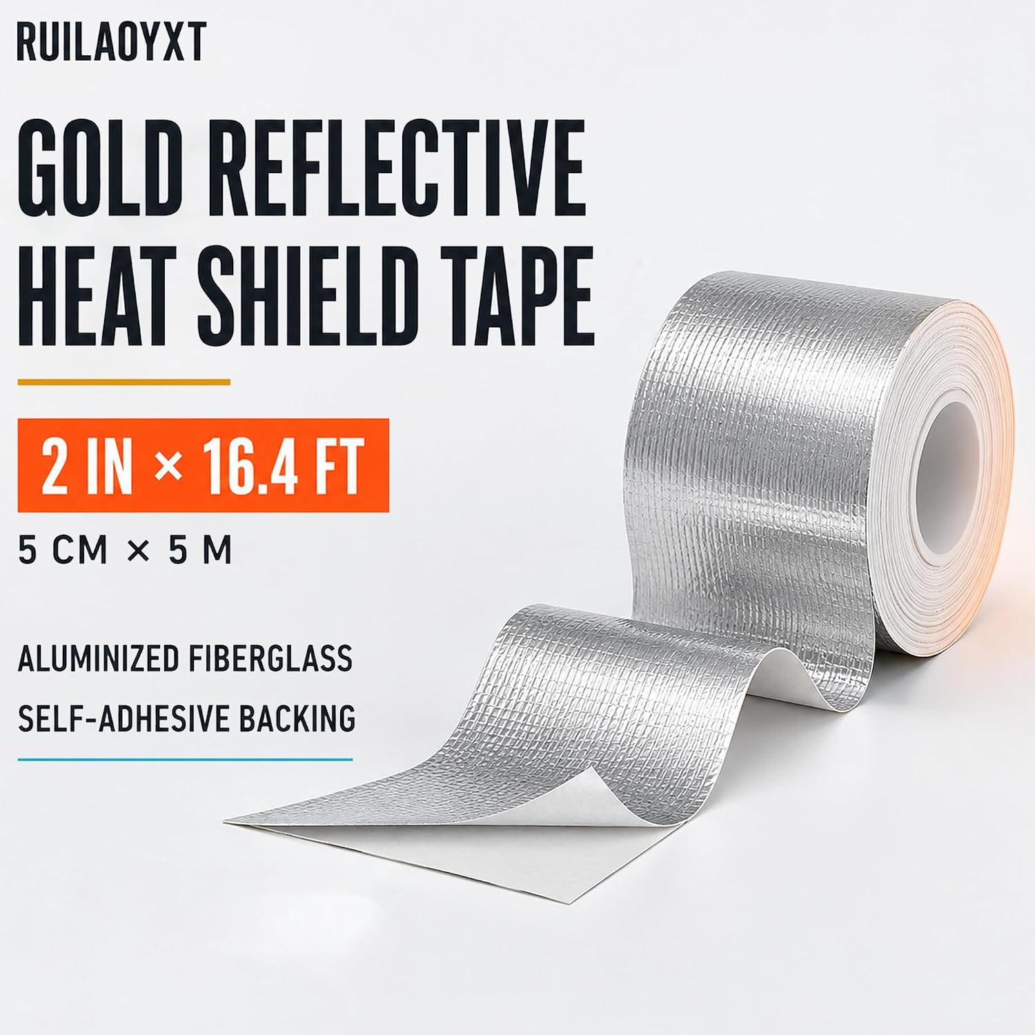 Heat Shield Tape , Fiberglass Insulation Reflective Tape Wrap Roll-Silver