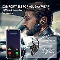 Vista 2 de Auricular Bluetooth, V5.0 Ultraligero Inalámbrico Auricular Teléfono Celular con Micrófono Auricular Control de Volumen, Auriculares Manos Libres