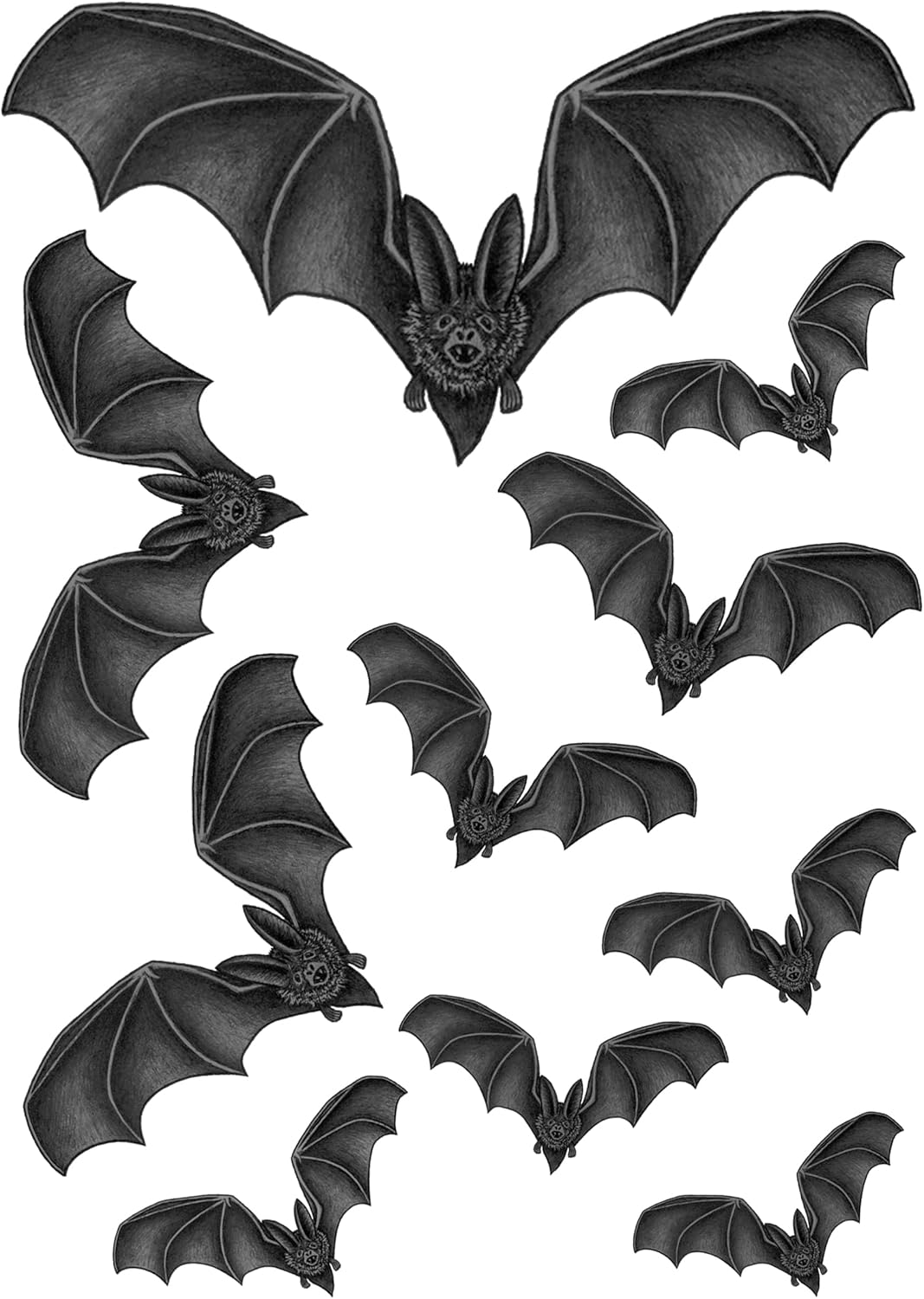 Halloween Fancy Dress Bats Temporary Tattoos Horror, Body Tattoos
