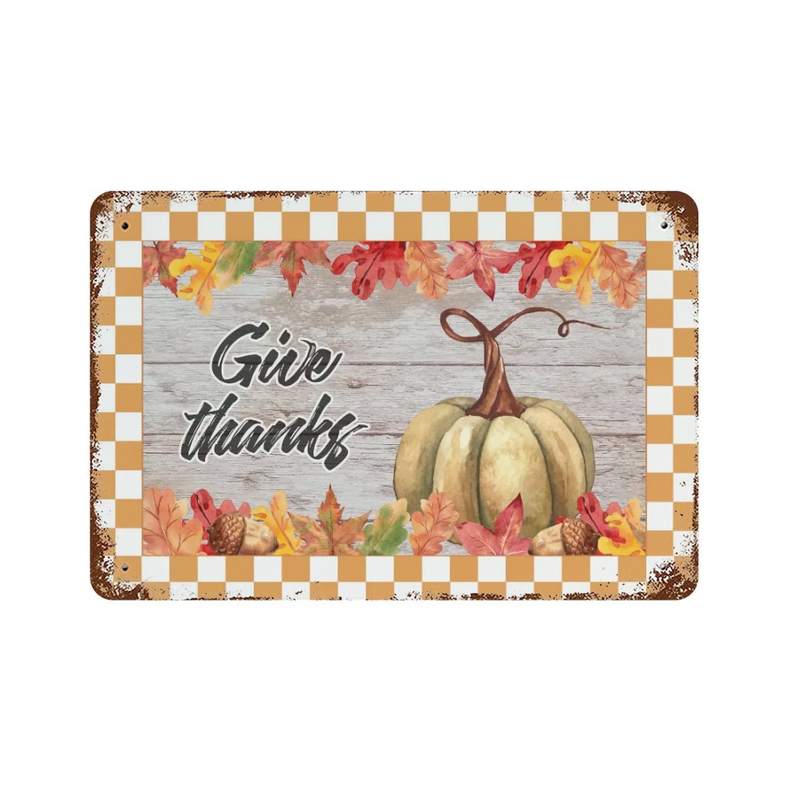 Panneau rustique de Noël Thanksgiving 30,5 x 45,7 cm pour décoration murale