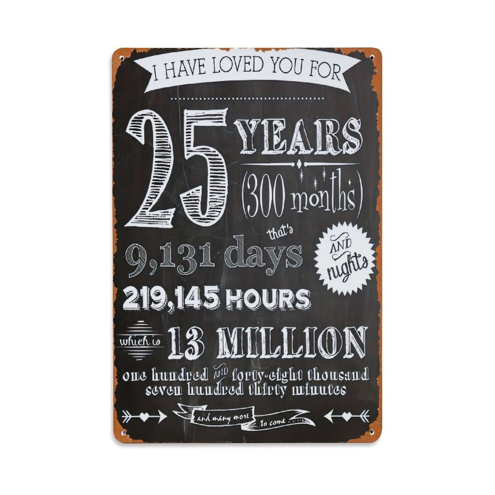 Jdfenggu Vintage Chalkboard Style Anniversary Love Quote Retro Metal Tin Sign, Metal Poster For Bar, Home, Man Cave, Kitchen, Laundry Room Art Decor 8X12 Inch