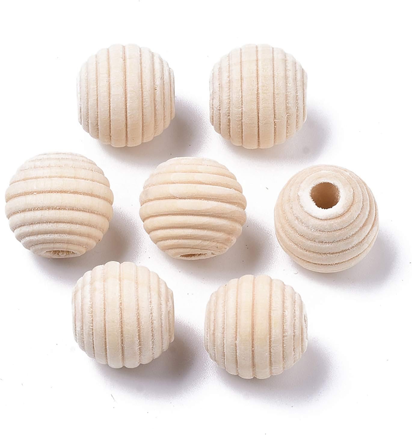 Craftdady 300pcs Natural Unfinished Wood Beehive Beads 10-20mm Rondelle Round Honeycomb Wooden Loose Beads for Necklace Bracelet DIY Jewelry Making