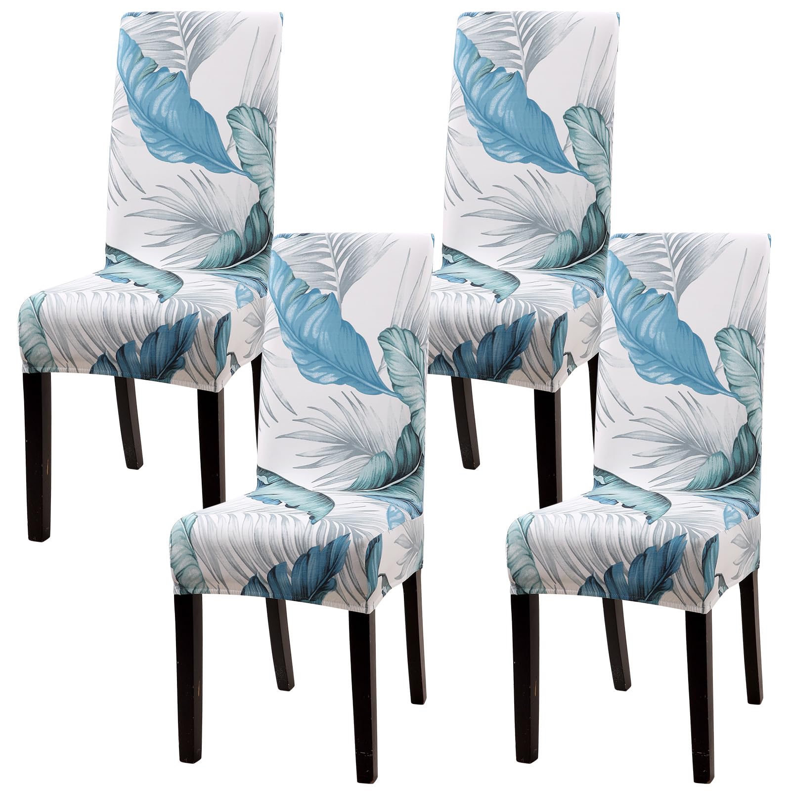 YISUN Dining Chair Covers Set of 4, Stretch Spandex Jacquard Washable Kitchen Chair Covers
