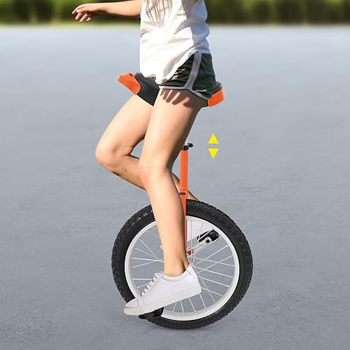 Miniatura 27 de Monociclo de rueda, bicicleta de una rueda con borde y pedales, monociclos de acero modernos para edades unisex de 10 a 60 años, entrenamiento