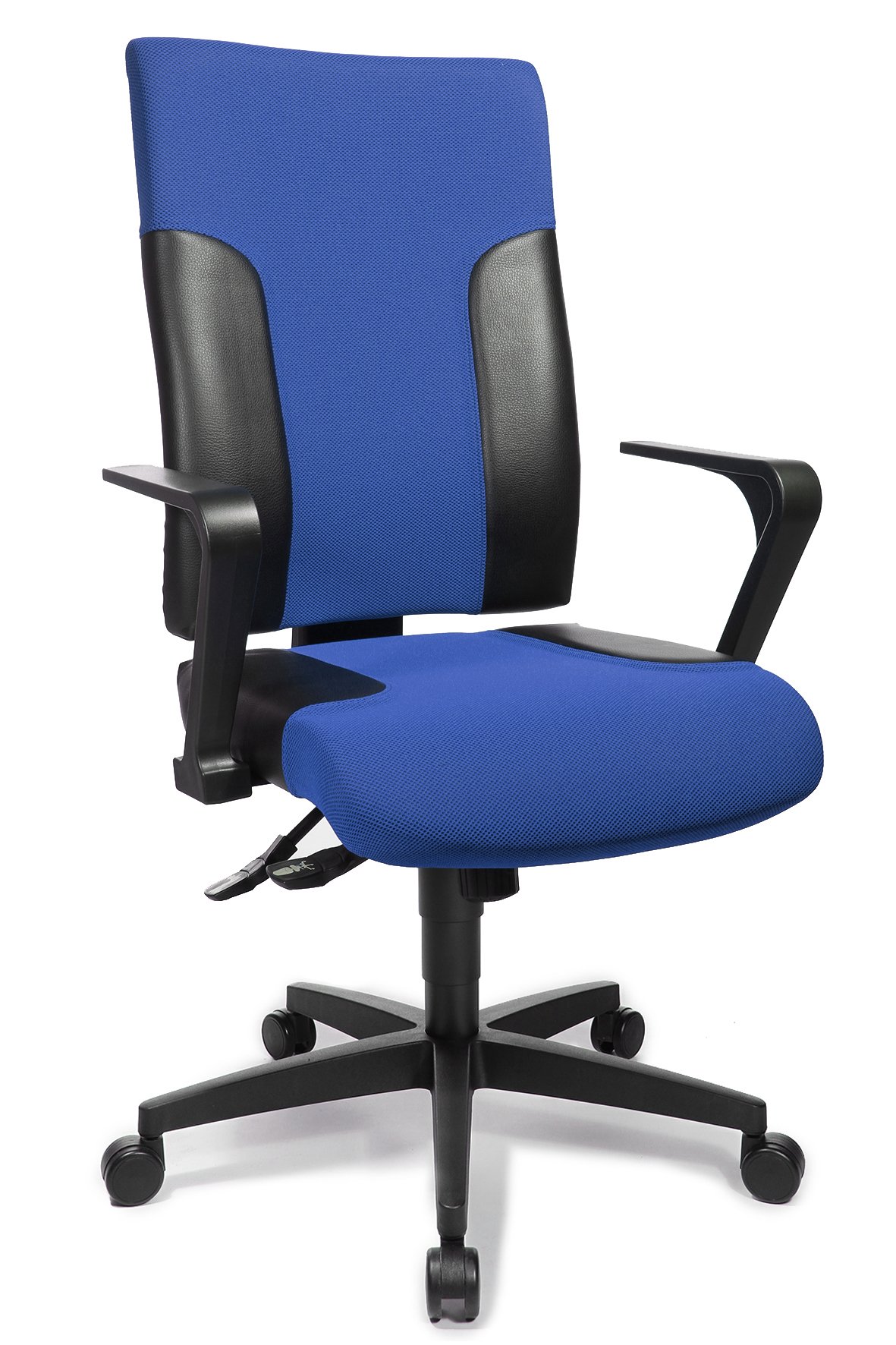 Chaise de bureau Topstar Two 20 en tissu bleu noir avec accoudoirs fixes