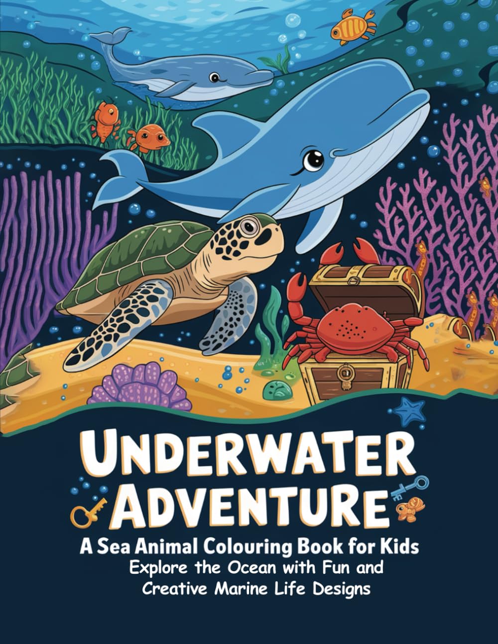 Underwater Adventure: A Sea Animal Colouring Book for Kids: Explore the Ocean with Fun and Creative Marine Life Designs