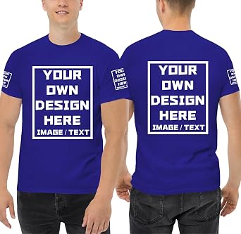 Custom T Shirts for Men/Women Add Your Text/Image Shirt Personalized Cotton Tee Printed Photo Front/Back