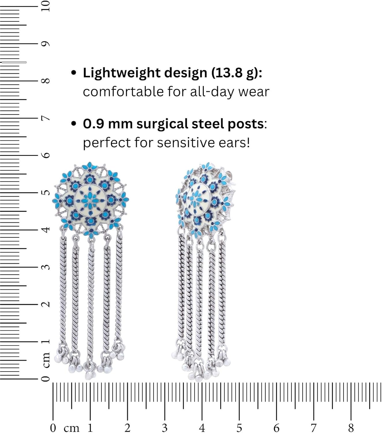 Azure Mehrangarh Gardenia Chandelier Earrings, Women's Jewelry in Brass - Image 5