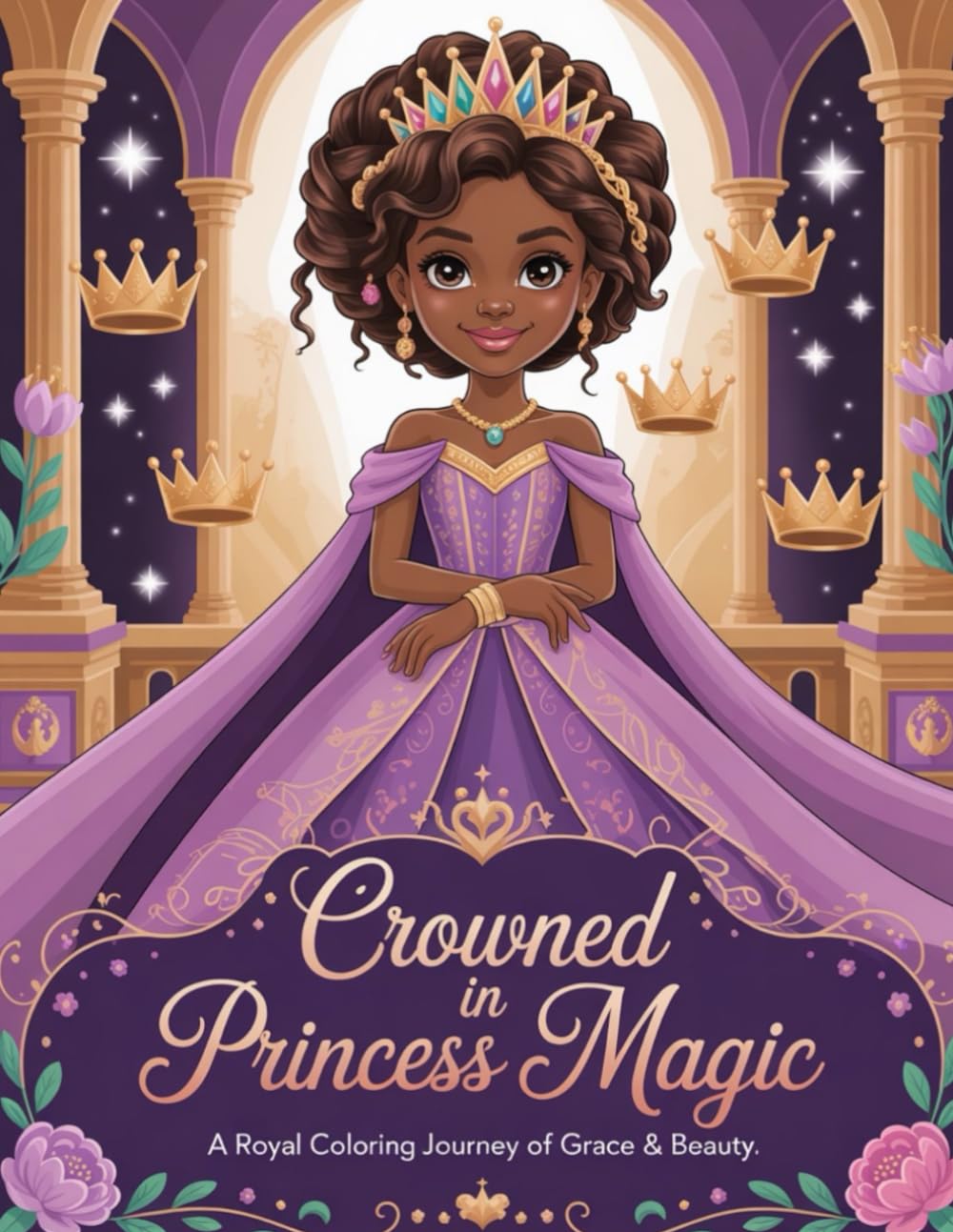 Crowned In Princess Magic: A Royal Coloring Journey of Grace & Beauty