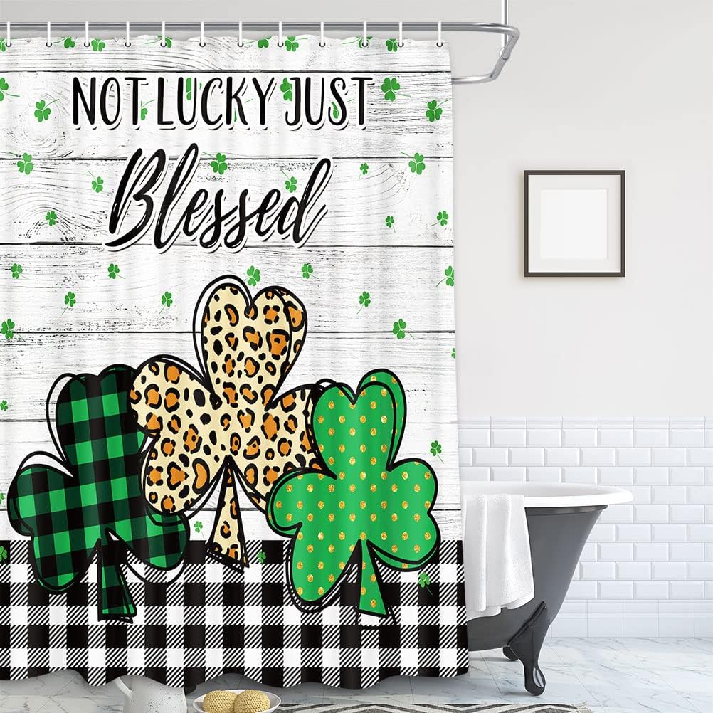 Vintage Farm Daisy Flowers Shower Curtain, White Daisy Flowers on Rustic Blue Wooden Barn with Inspirational Quotes Live Love Laugh Panels Plank Bathroom Curtains, Fabric Bath Curtain Sets, (69X84in)