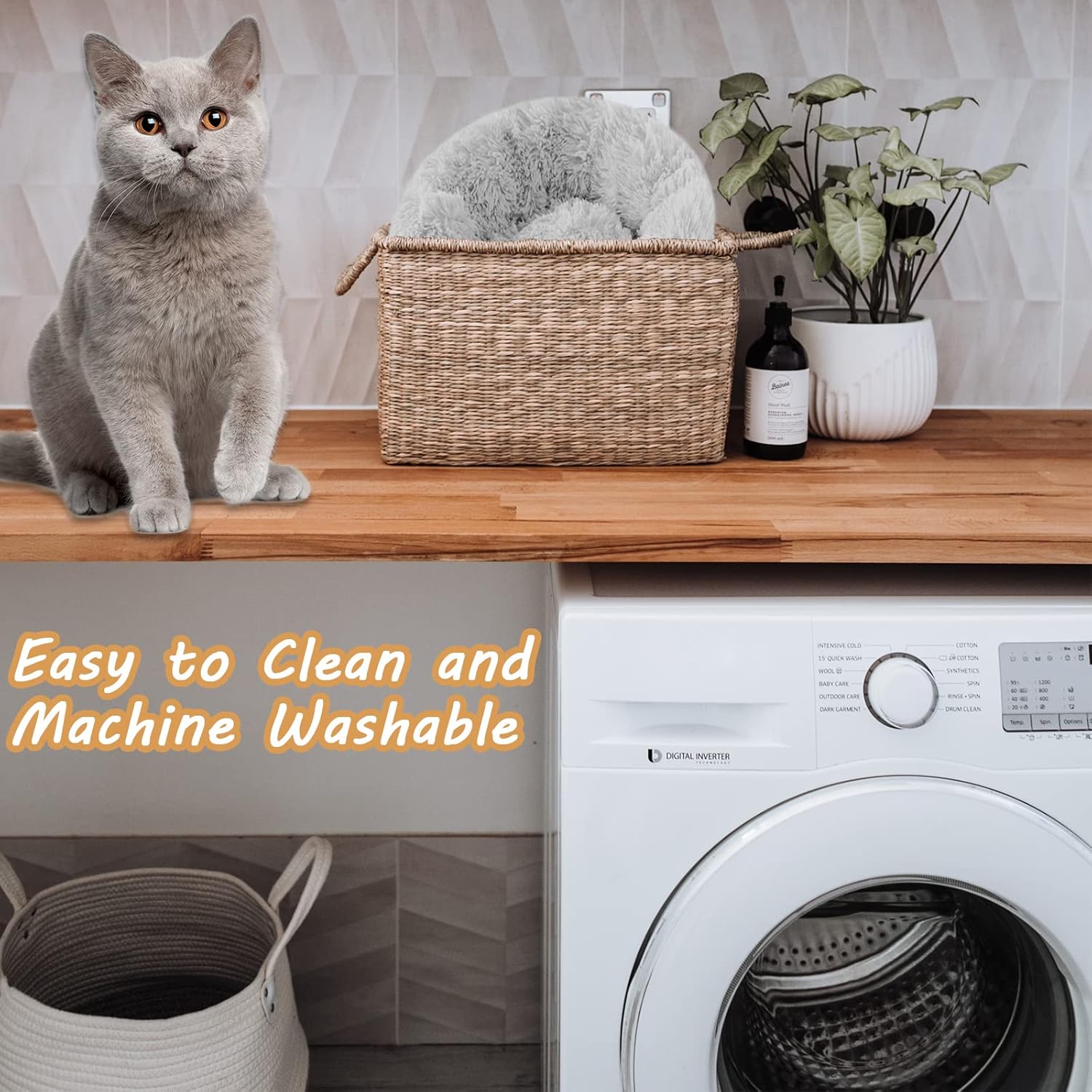 Cat Beds for Indoor Cats, 20 Inch Small Dog Bed for Small Dogs Washable-Round Pet Bed for Puppy and Kitten with Slip-Resistant Bottom : Pet Supplies