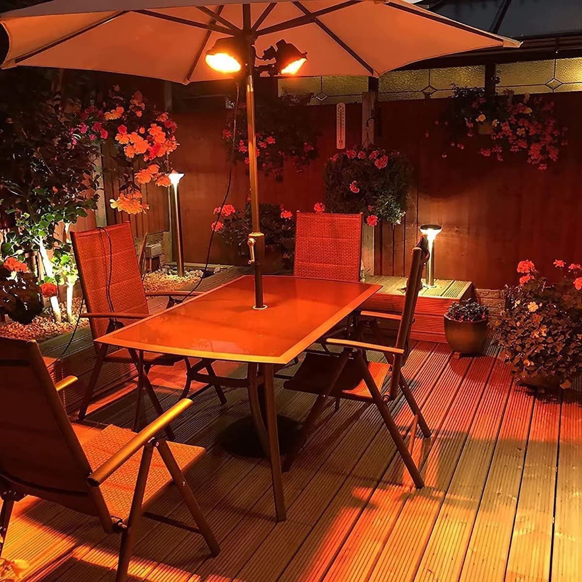 2x Infrarot Heizlampen 1300W R7S - Rot, Dimmbar, Für Terrasse & Heatmaster U3