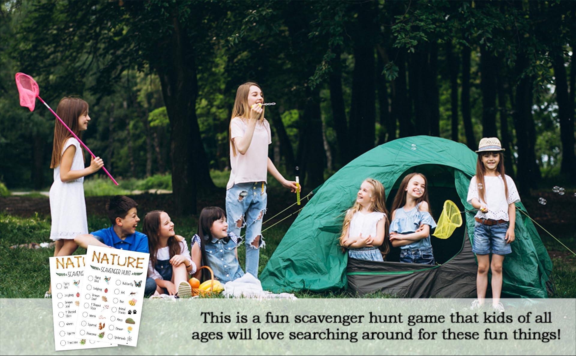 Nature Scavenger Hunt Cards - 25 Pack Outdoor Treasure Hunt Game For Adults, Family & Friends Camping & Birthday Parties