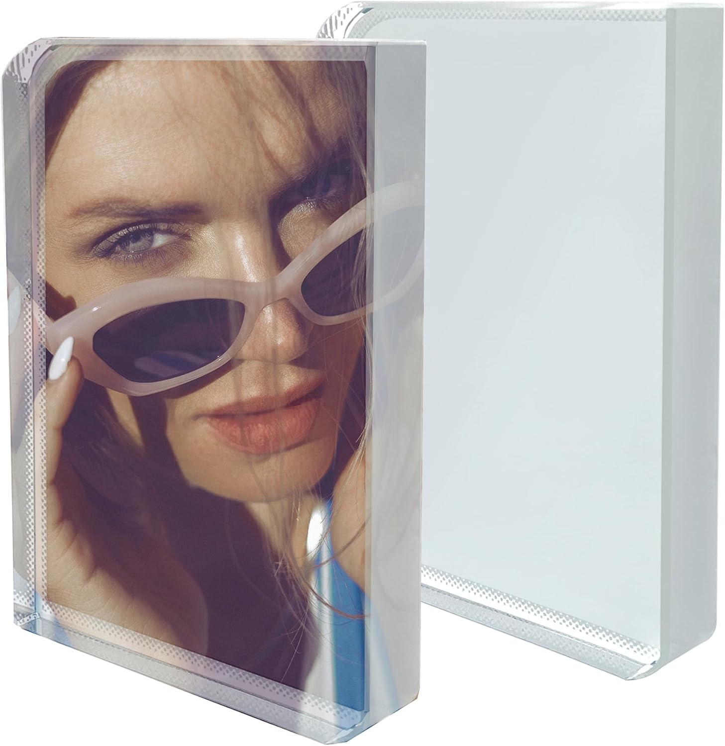 2 Pack Sublimation Crystal Blanks Sublimation Plaque Glass Blanks for Sublimation Award Trophy Photo Picture Frame Tabletop Ornaments DIY Gifts (Award)