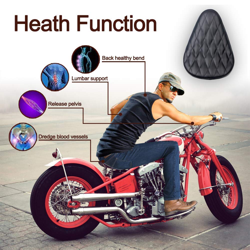 Motorrad Leder Solo Stz Sattel mt Grundplatte für Harley Honda Bobber