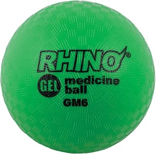 Champion Sports Rhino Gel Filled Medicine Ball – Durable, Soft Grip Weighted Ball for Strength, Cardio, & Rebounder Training – Multiple Weights for Home Gym & Fitness