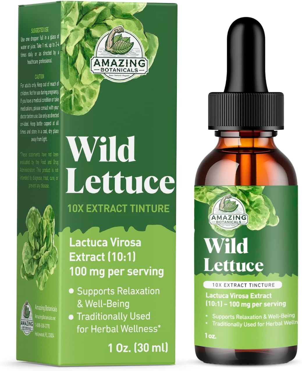 Amazing Botanicals Wild Lettuce 10X Extract Tincture 30,000 mg (1 Fl Oz (Pack of 1))