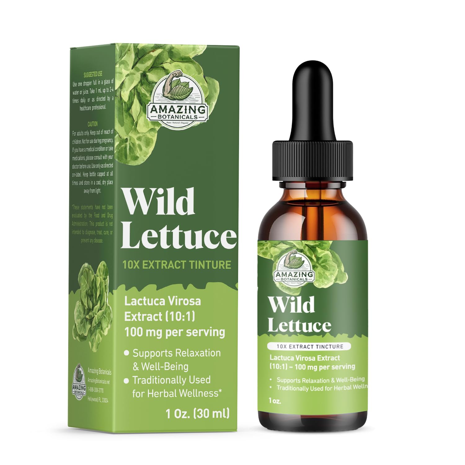 Amazing Botanicals Wild Lettuce 10X Extract Tincture 30,000 mg (1 Fl Oz (Pack of 1))