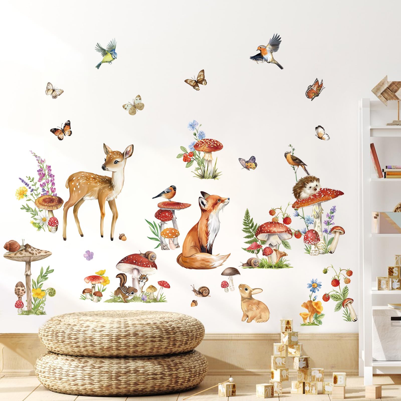 DRWSSR 2 Sheet of 12x35 inch Cartoon Animals Wall Stickers