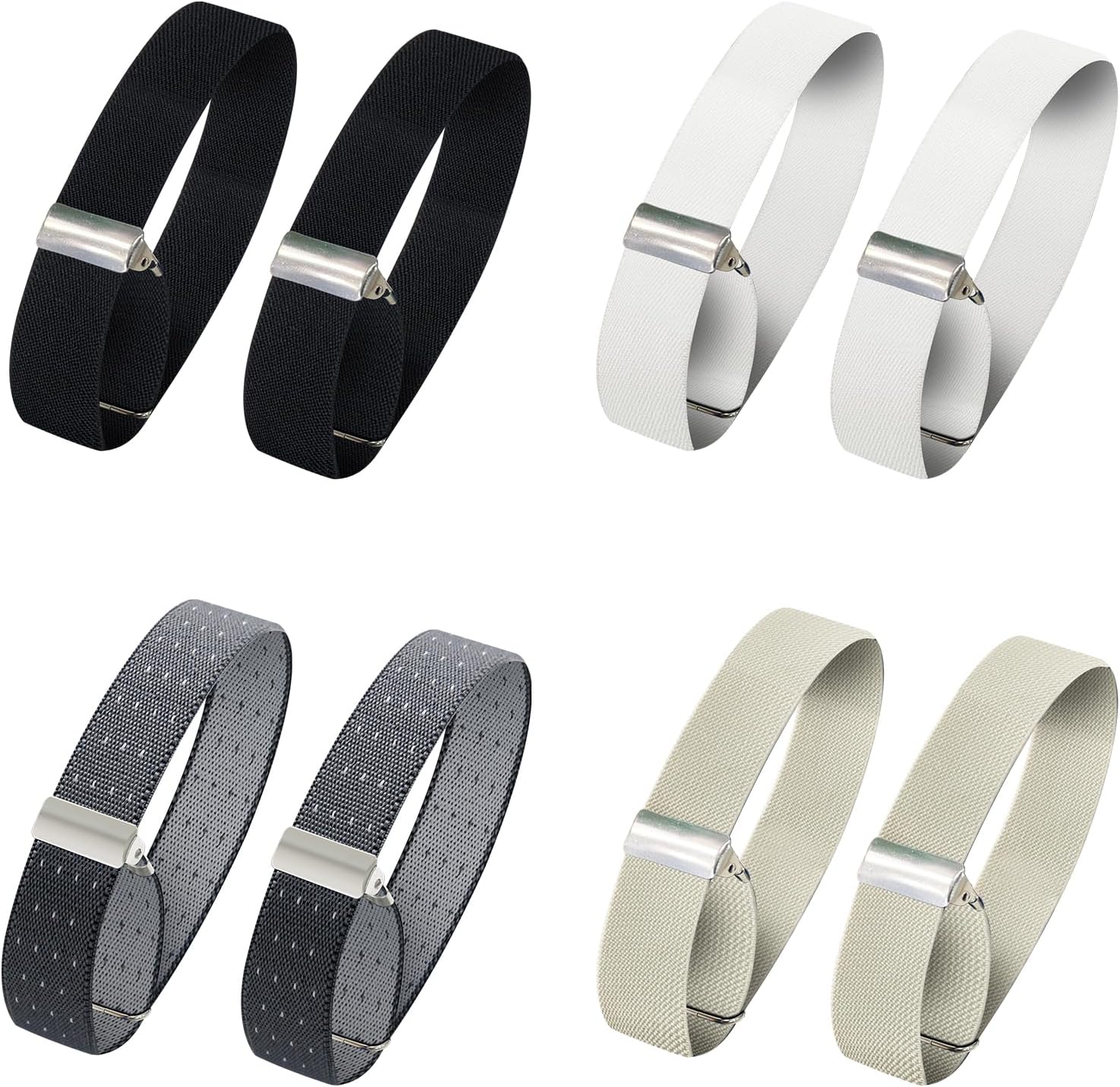 Sleeve Garters Sleeve Holders Elastic Adjustable Armbands Elastic Anti-Slip Shirt Armbands Sport Armband Strap 8pcs(4 Pairs)