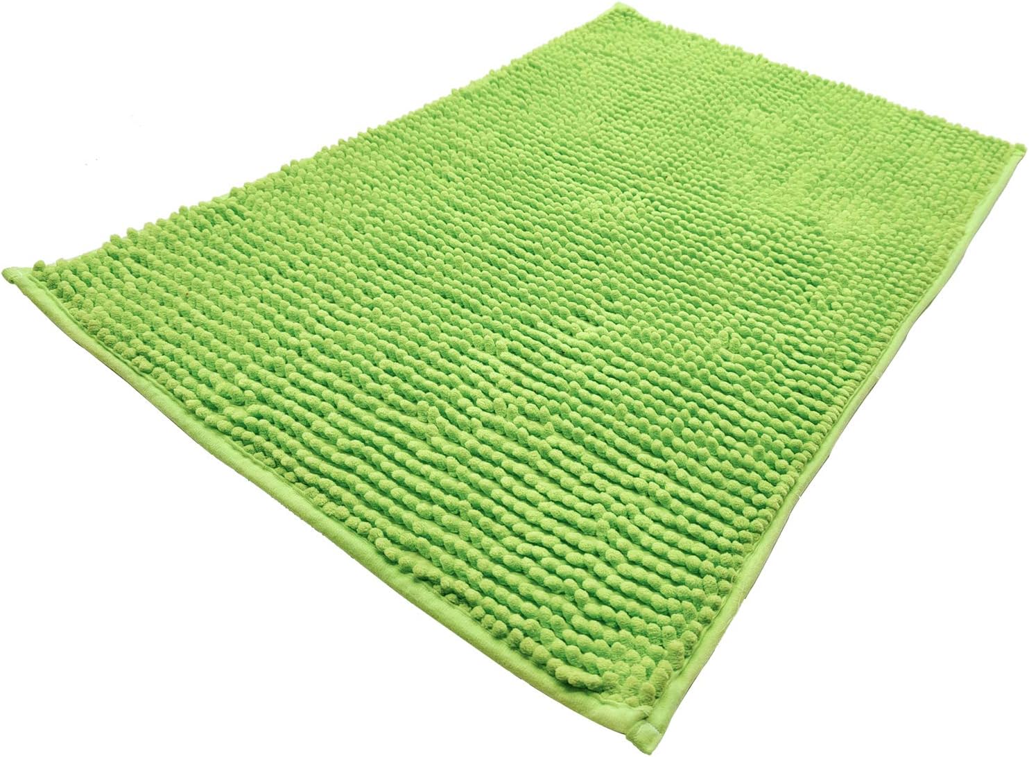 EanpetChenille Bath Mat Non-Slip Microfiber Floor Mat Baby Bath Mat for Kids Ultra Soft Washable Bathroom Dry Fast Water Absorbent Shower Mat Area Rugs (16" x 24", Green)