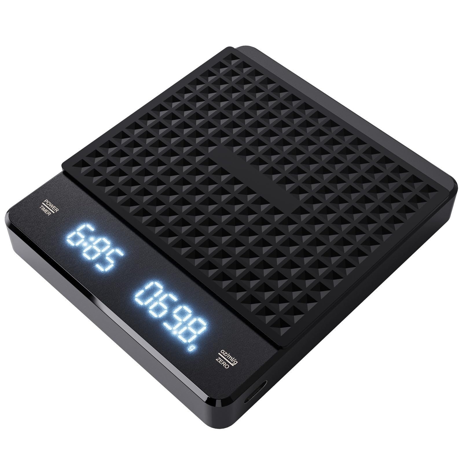 Uonlytech Bilancia Digitale per Caffè Espresso con Timer, Precisione 0,1g Capacità 5000g, Spegnimento Automatico, per Cucina e Preparazione Caffè