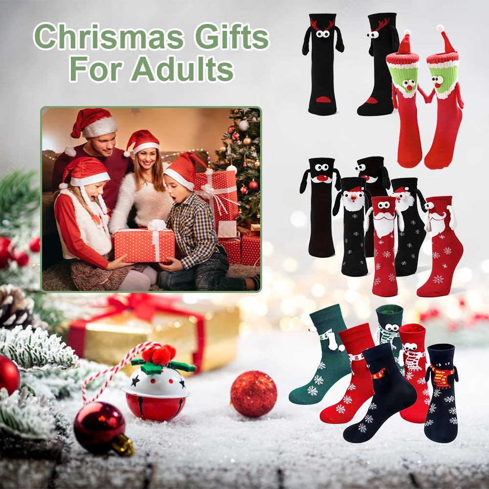 Aokid Calcetines magnéticos con ventosa magnética 3D para parejas, novedosos calcetines divertidos para mujeres y hombres