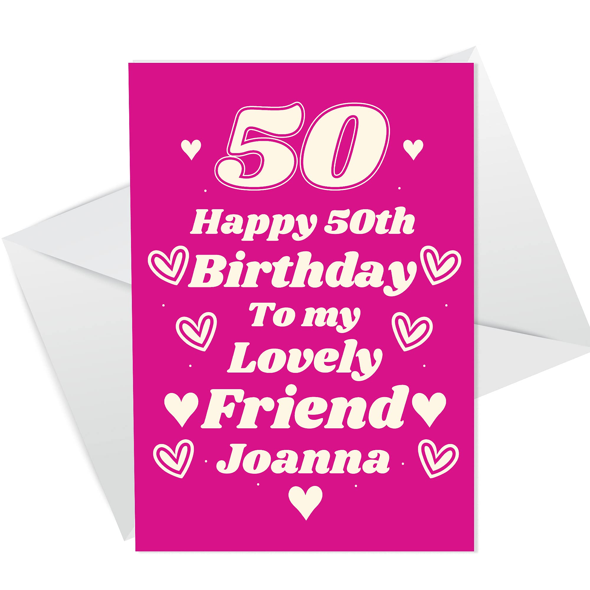 Personalised Birthday Card For Bestie Best Friend 50th Birthday Card For Her Women